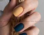 Fall Nails 2020 Trends With Trendy Fall Nail Designs To Wear In 2020 Blue and mustard nails