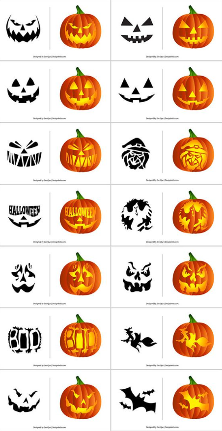 Pumpkin Carving  With 420+ Free Printable Halloween Pumpkin Carving Stencils, Patterns, Designs, Faces &