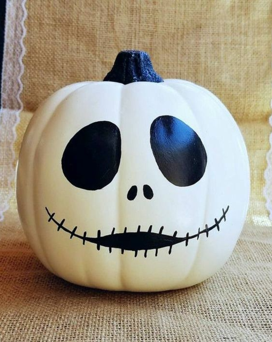 Pumpkin Painting Ideas With Herbst Dekoration Zu Halloween Mit Bemalten Kürbissen