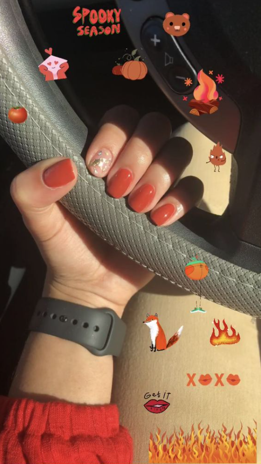 Simple Fall Nails With Short Nails