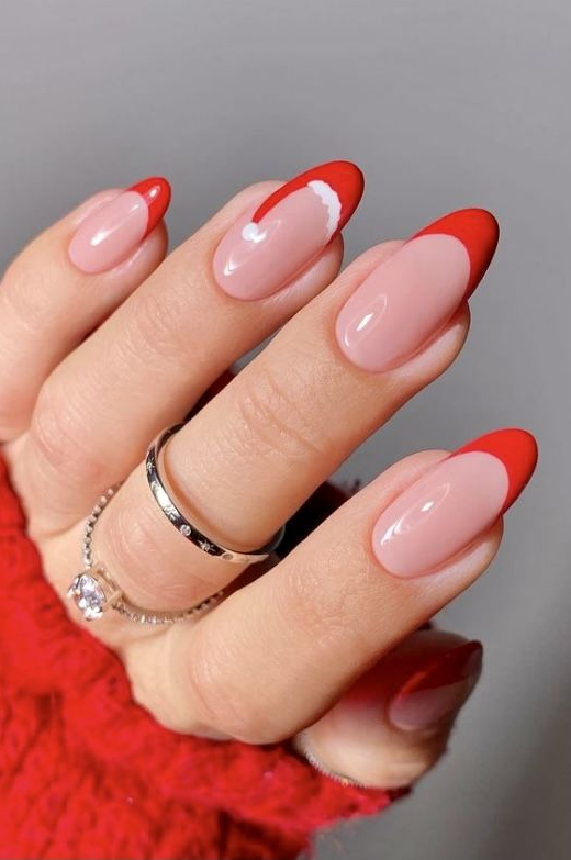 Holiday Nails Best red with a hot pink