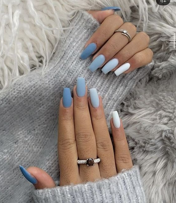 New Years Nails   This Year's Hottest Trend Blue And White Nails For Inspiration