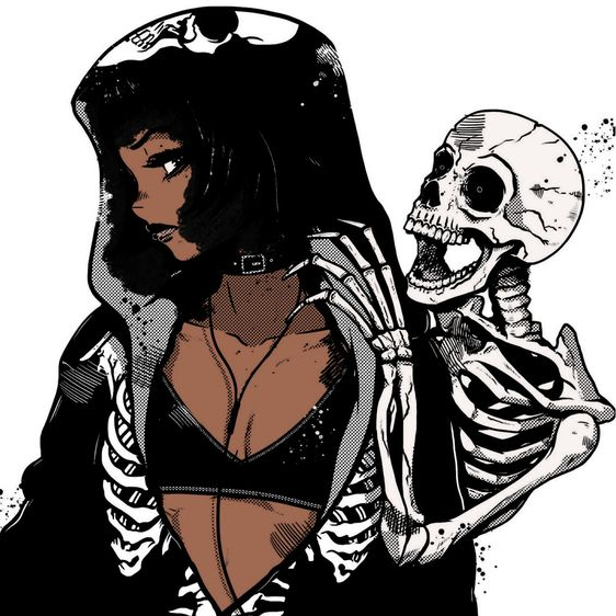 Poc Pfps   Girl And Skull