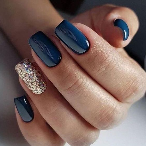 Dark Blue Winter Nails - Winter Nail Designs You'll Want To Try This Season