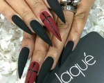 Goth Acrylic Nails - Vampy Goth stiletto nails