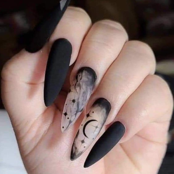 Goth Acrylic Nails - goth acrylic nails black ideas