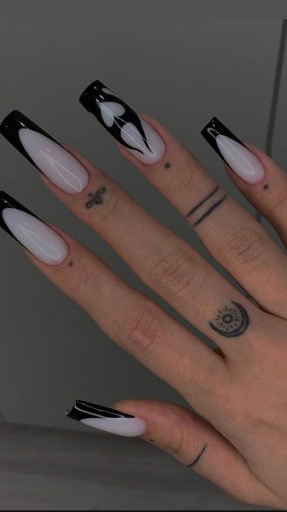 Goth Acrylic Nails - goth acrylic nails black