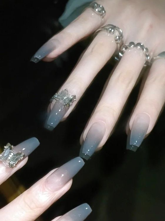 Goth Acrylic Nails - goth acrylic nails ideas