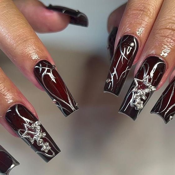 Goth Acrylic Nails - goth acrylic nails simple ideas