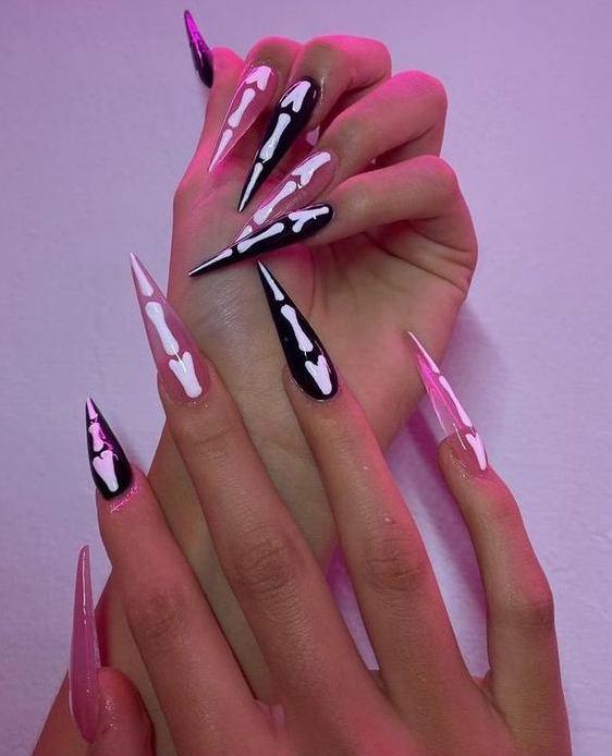 Goth Acrylic Nails - goth acrylic nails simple