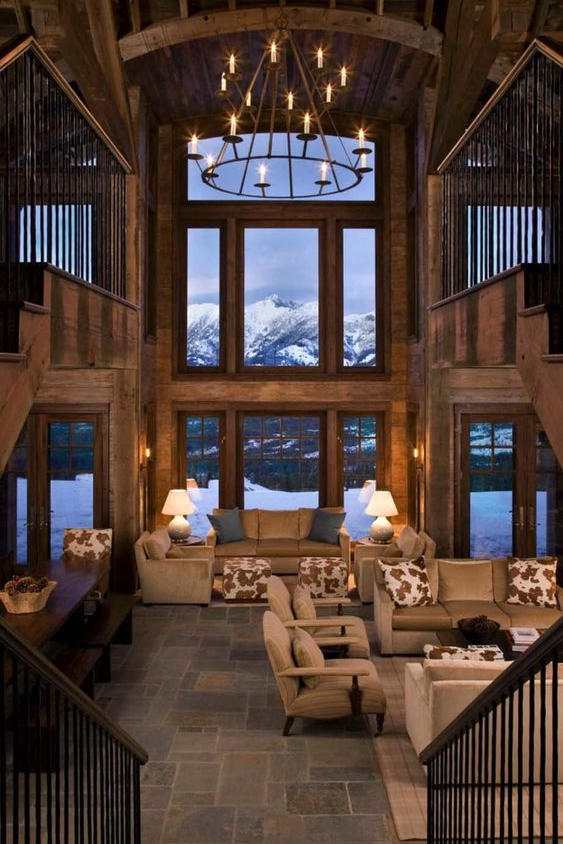 Huge Houses   Rustic Mountain Retreat In Big Sky Resembles An Old Lodge