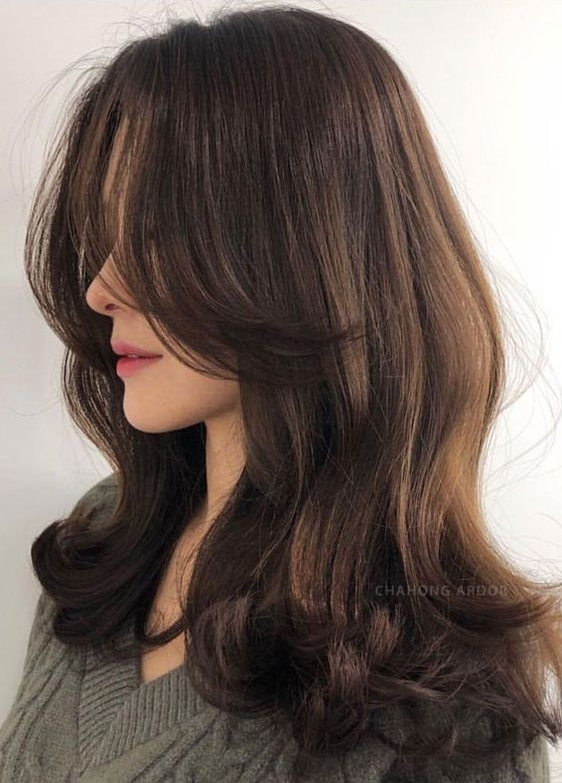 Soft Wispy Bangs   Cute Hairstyles With Curtain Bangs Layered Haircut With Bouncy Ends