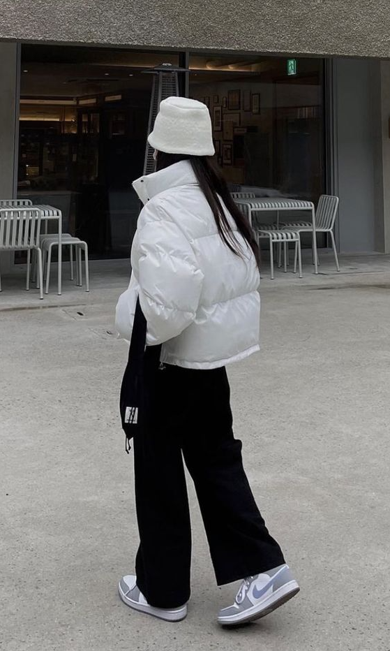 Winter Acubi Fashion   My Hair Style, Hat, Jacket, Bag And My Sneakers