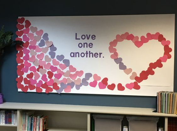 February Bulletin Board Ideas - Love one another