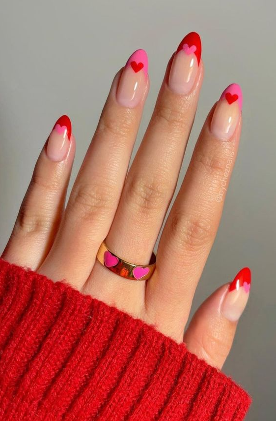 February Nails - Best Red Love February Nails