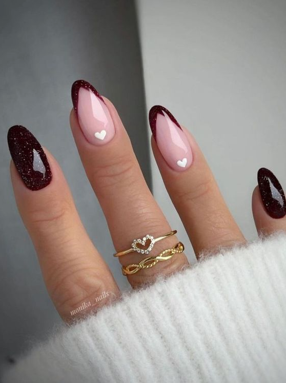 February Nails - Burgundy nails ideas