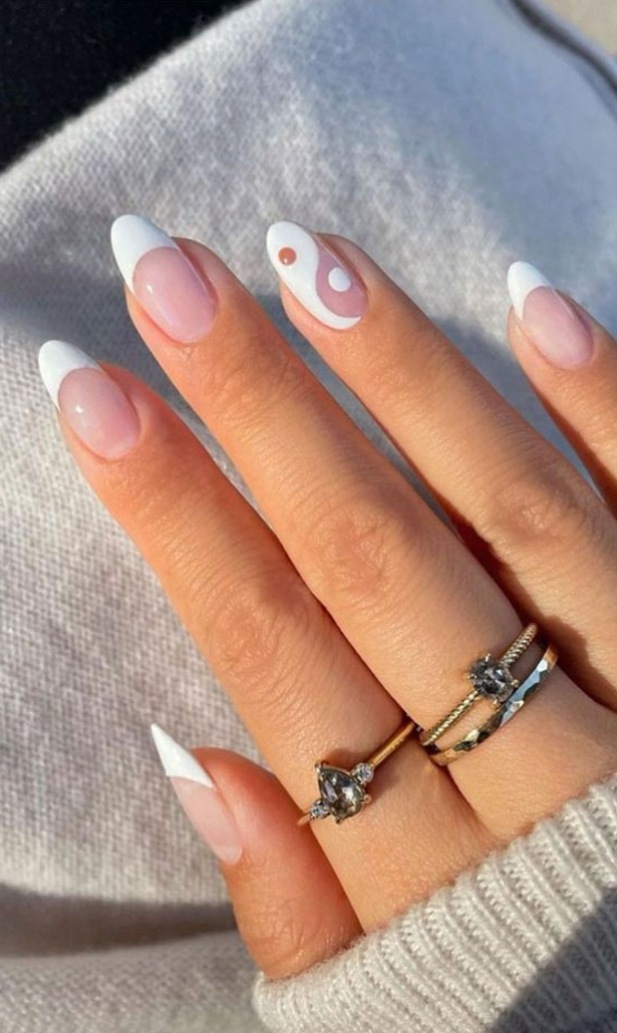 Nails French Tip - Cute Summer Nails For 2022 For Every Style White French & Yin-Yang Nails