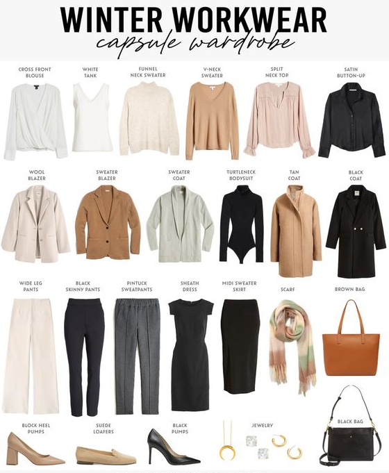 Outfits For Women   Winter Workwear Capsule Wardrobe 2023