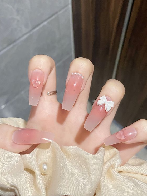Pretty Nails Pink   Multicolor Collar Color Nails Embellished Beauty