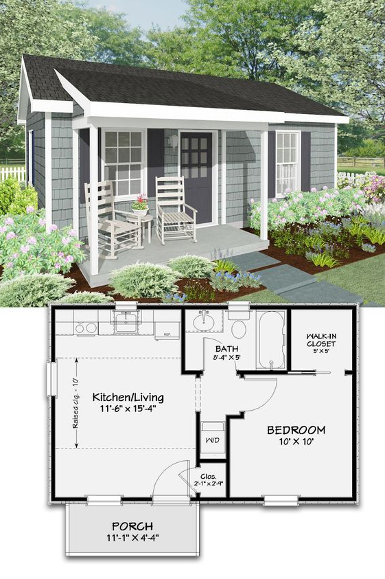 Small Cottage Homes - Adorable Free Tiny House Floor Plans