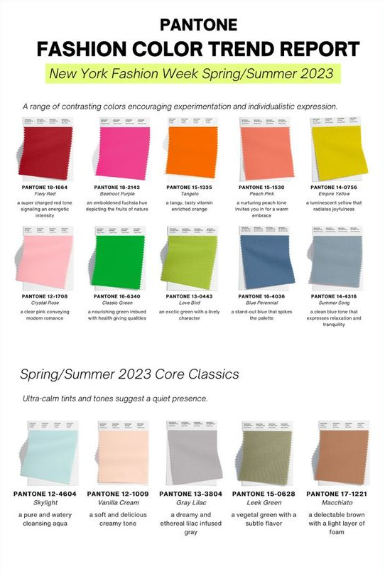 Spring 2023 Fashion Trends - Pantone Color Trends Spring Summer 2023 NYFW