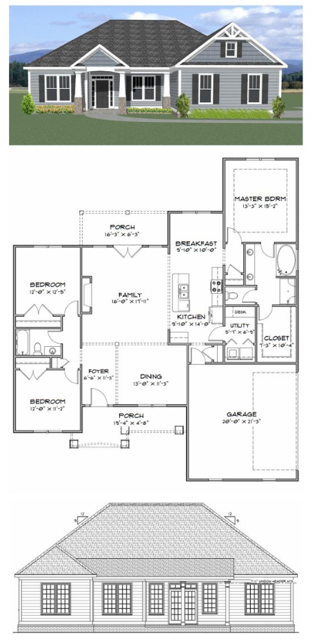 3 Bedroom Home Floor Plans One Level - 3 bedroom 2 bath home with 1765 heated square feet