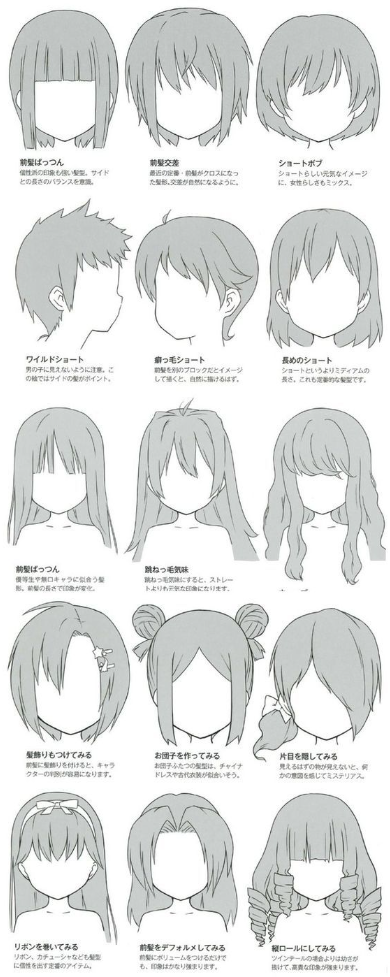 Hair Styles Drawing - Character Anatomy Hair