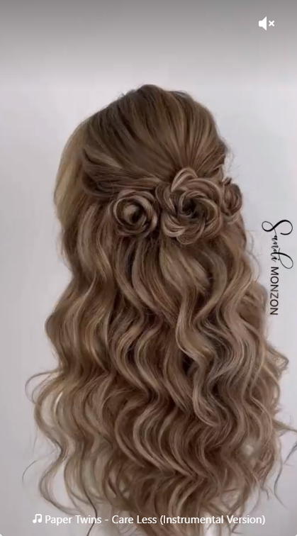 Hair Styles Half Up Half Down - Flower braid, half up half down bridal hairstyles