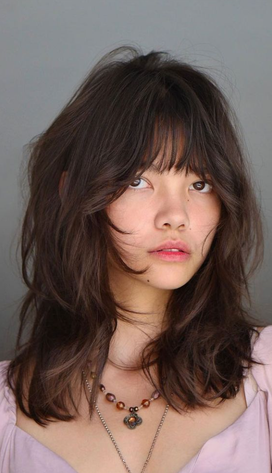 Hair Styles With Bangs   Medium Length Haircuts 2022 For All Face Shapes