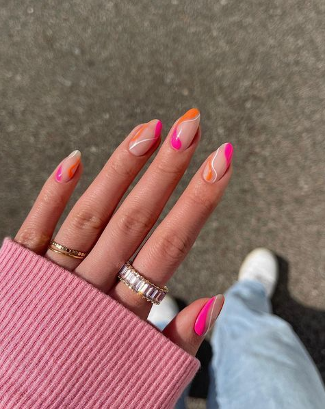 Nails Acrylic Pink - Cute Pink Swirl Nails You Need To Try