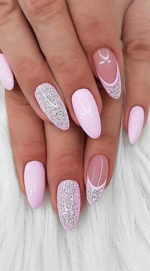 Nails Light Pink   Deck The Nails Festive Pink Christmas Nails Ideas