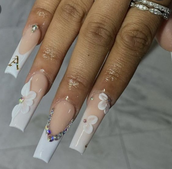 Nails With Initials Acrylic   Acrylic Nails With