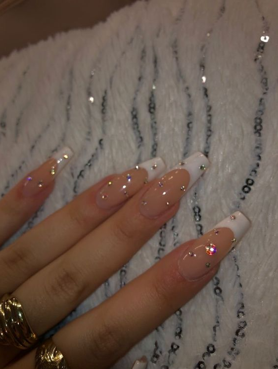 Nude Baddie Nails - Best White French tip nails