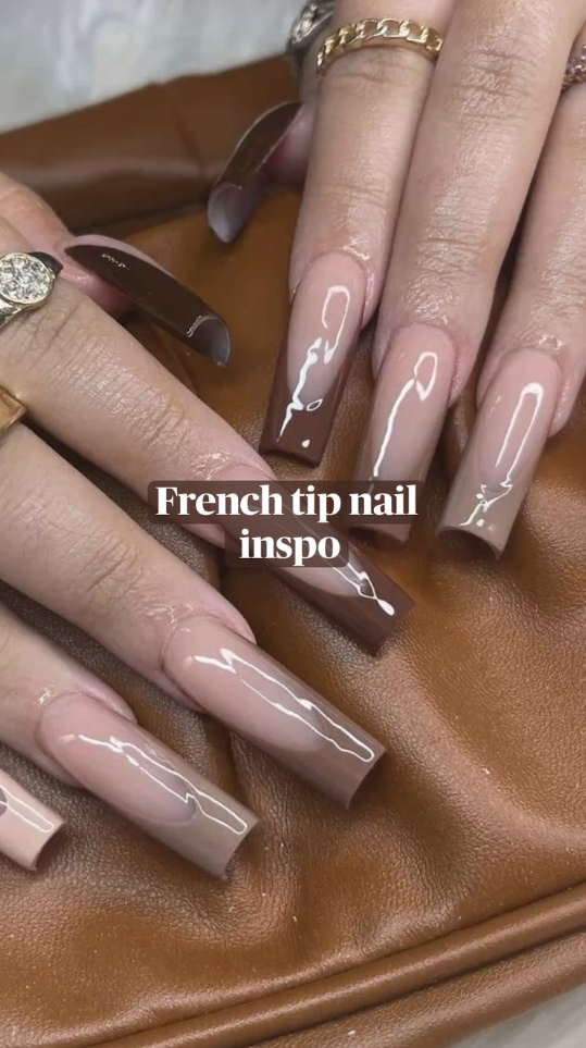 Nude Baddie Nails - French tip nail inspo