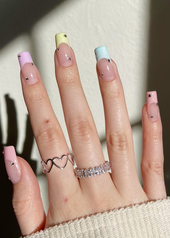 Awesome Coffin Spring Nails