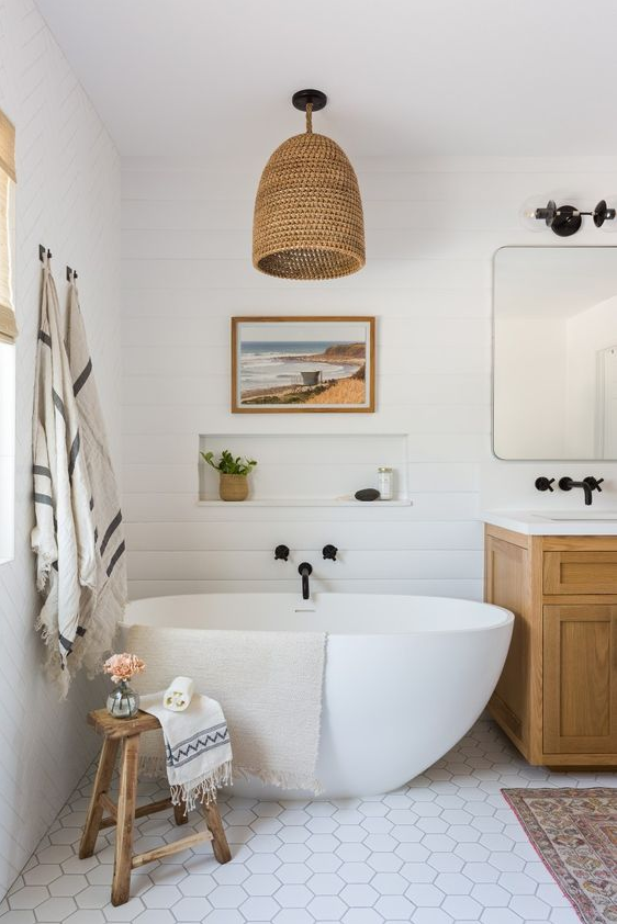 Bathroom Ideas - Modern Farmhouse and Cottage Bathroom Tile Ideas