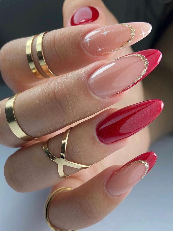 Cute Red Spring Nails Design