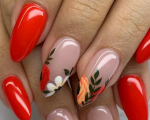 Cute Red Spring Nails Photo