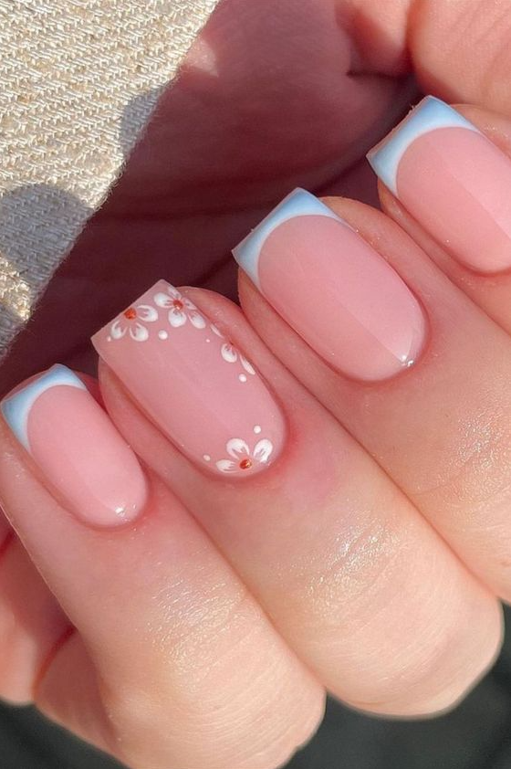 Pretty Spring Nails French Tip Design