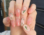 Spring Nails Ideas   The Floral Stickers Are Cute Decorations To Spring And Summer Nails