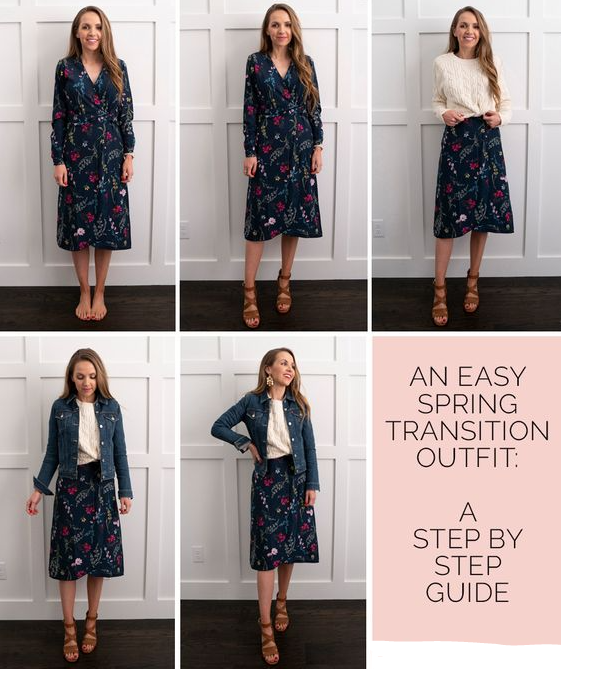 Spring Transition Outfits - Spring transtition outfits Sweater over dress Spring outfits
