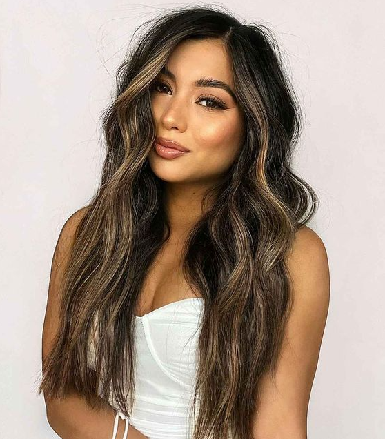 Black Hair With Blonde Front Pieces   Balayage On Black Hair Ideas Trending In