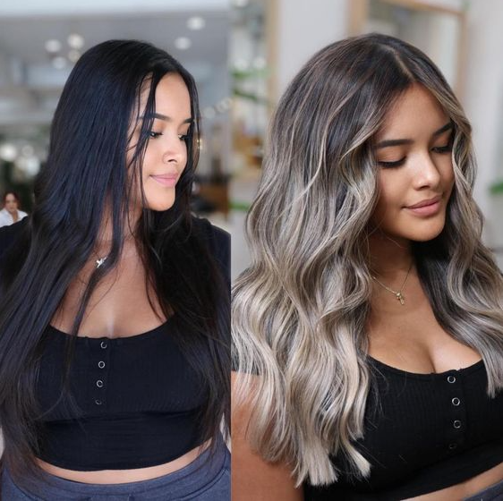 Blonde Balayage On Black Hair   Ash Blonde Hair Color Ideas You'll Swoon