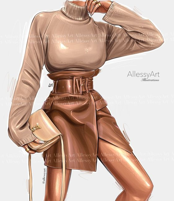 Fashion Illustration Dresses   Instant Download Fashion Illustration Printable Art Leather