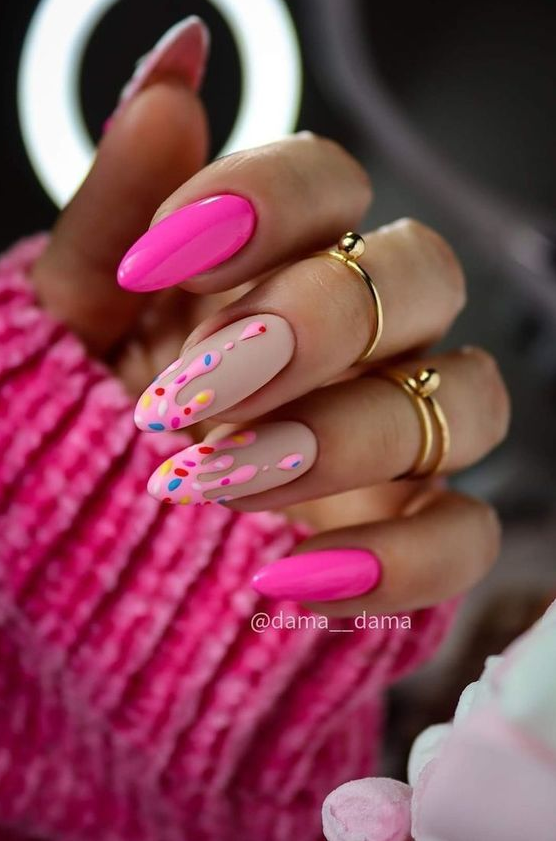 Summer  2023   Gorgeous Nail Designs To Celebrate The Season Bee, Gold Drips & Nude Tip