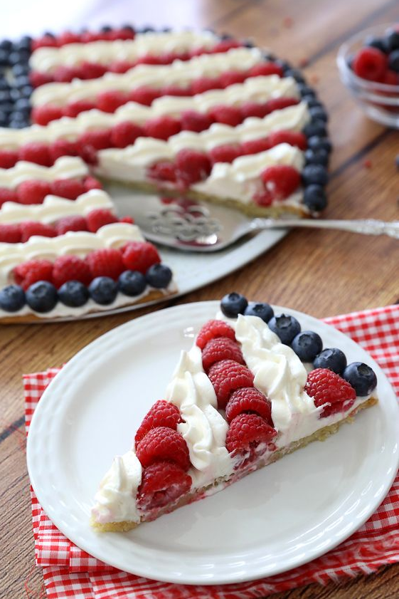 4th Of July Desserts   American Flag Fruit Pizza