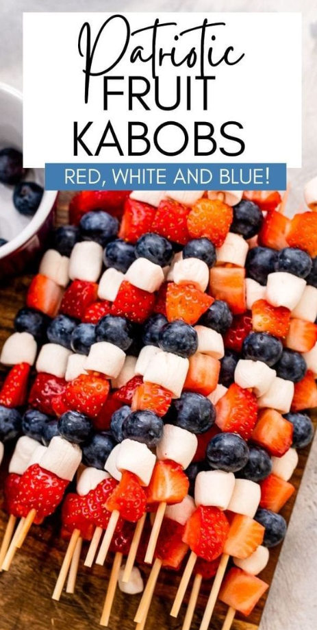 4th Of July   These Red, White And Blue Fruit Kabobs Are A Patriotic Themed Recipe For Your Memorial Day And 4th Of July Picnics