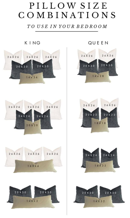 Bedroom Bedding Ideas   Pillow Size Combinations Bedroom Bedding Ideas