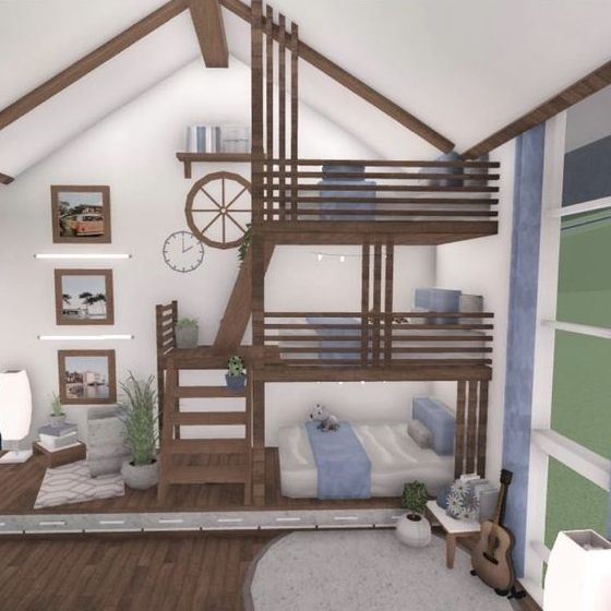 Bloxburg House Ideas Interior   Triple Bunk Bed Bedroom House Inspo Idea
