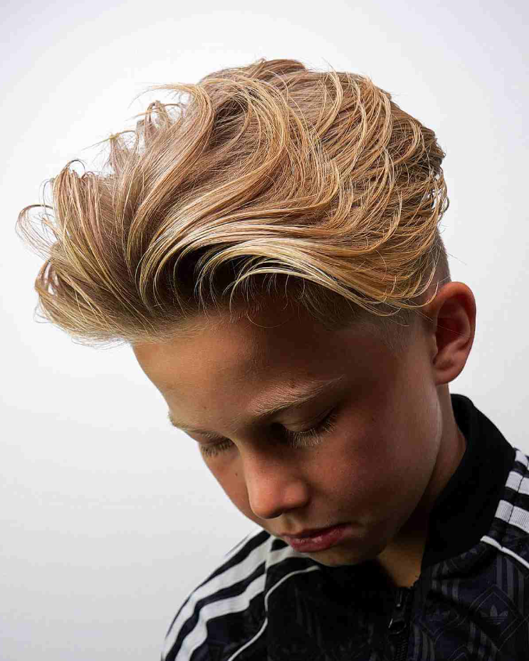 Boys Haircuts   Long Blonde Flowing Hair On